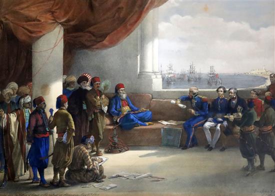 Haghe after David Roberts Interview with the Viceroy of Egypt at the Palace of Alexandria, Egypt, May 12th 1839,